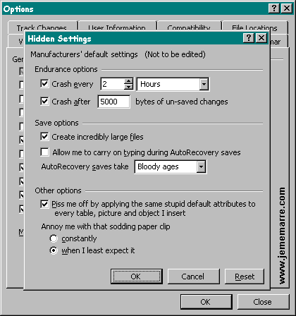Option windows